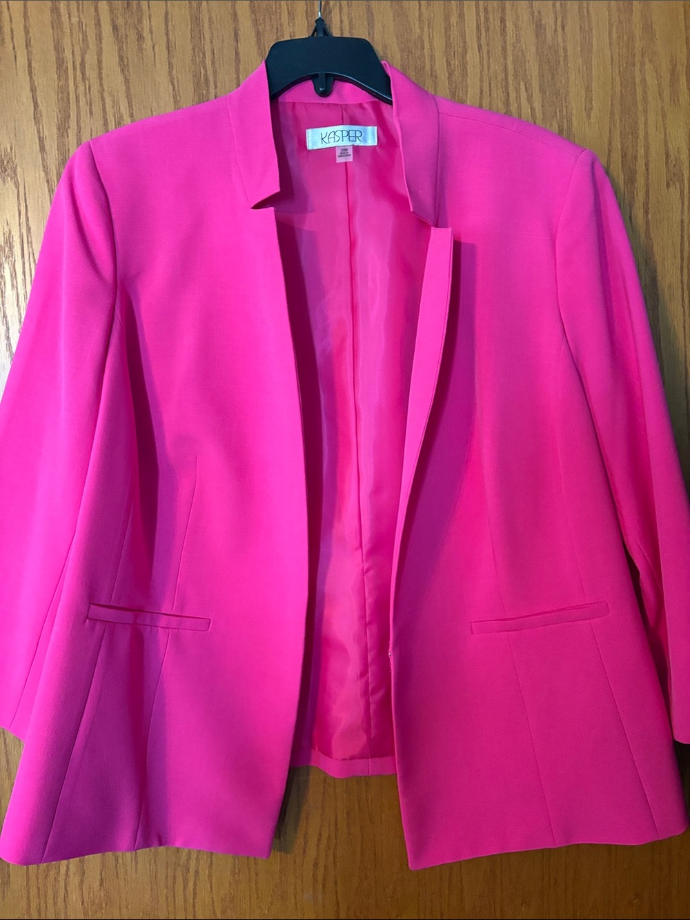 Kasper Women's Bright Pink Open-Front Blazer